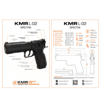 Pistola KMR Precision Arms, Modelo L-02 ESPECTRA OR, calibre 9mm, cañón 5”, Capacidad 17 + 1rd (1)